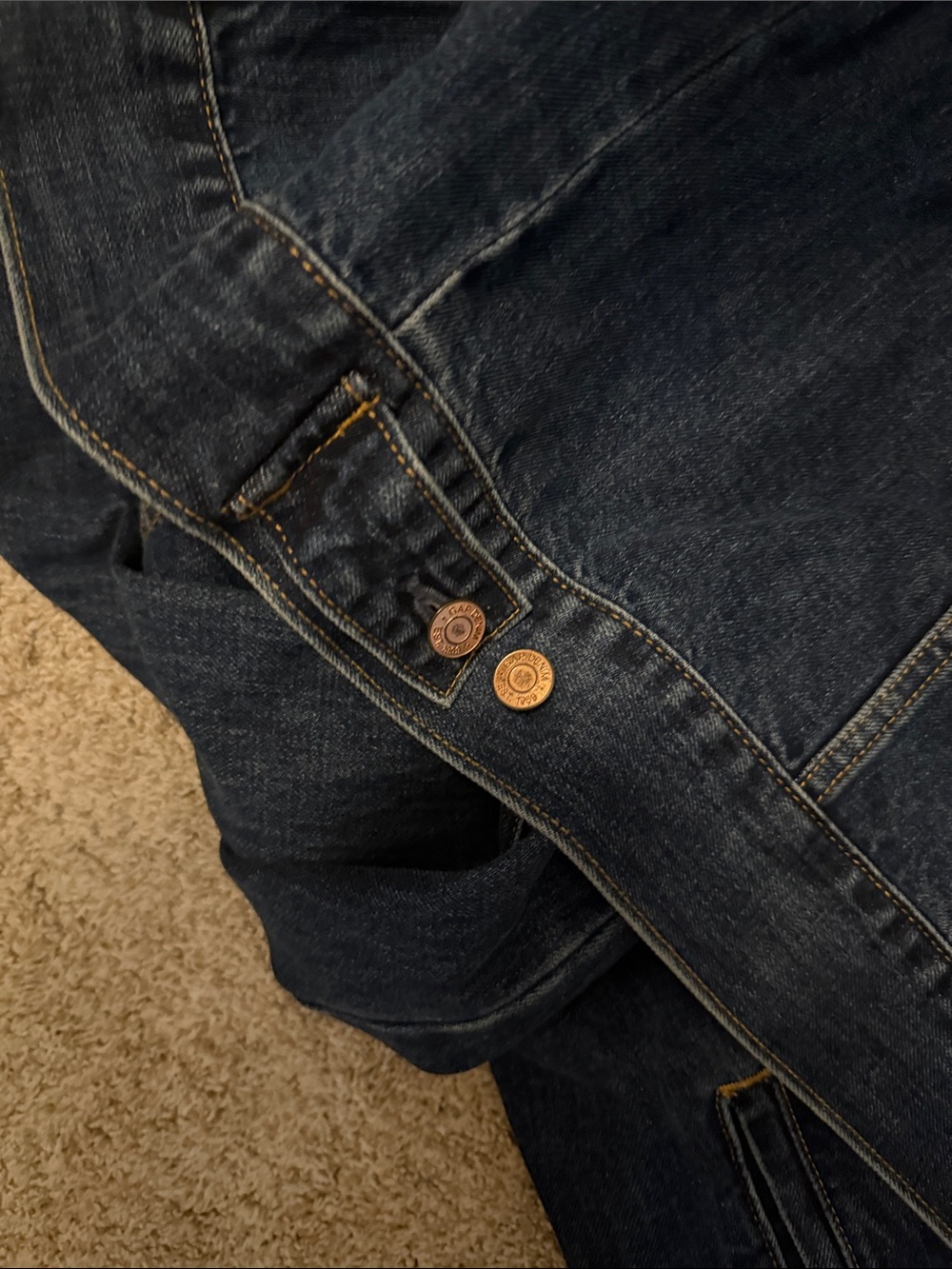 GAP Oversized Dark Indigo Blue Denim Jacket - Picture 6 of 7